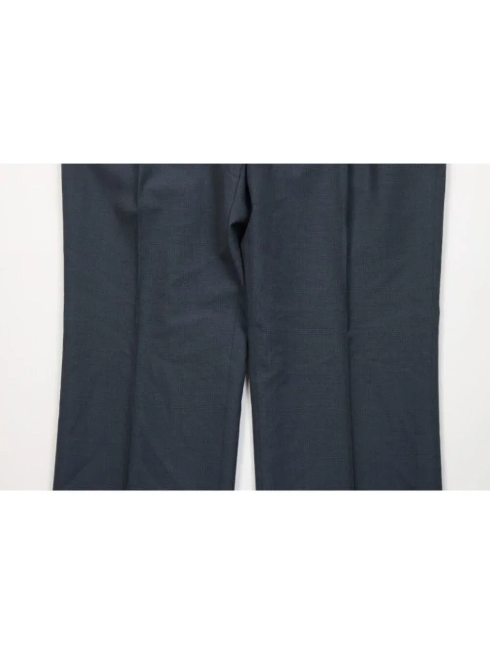 Vintage 90s Streetwear Mens 44R 2 Piece Suit Wool Plaid Blue Wide Leg 34x30